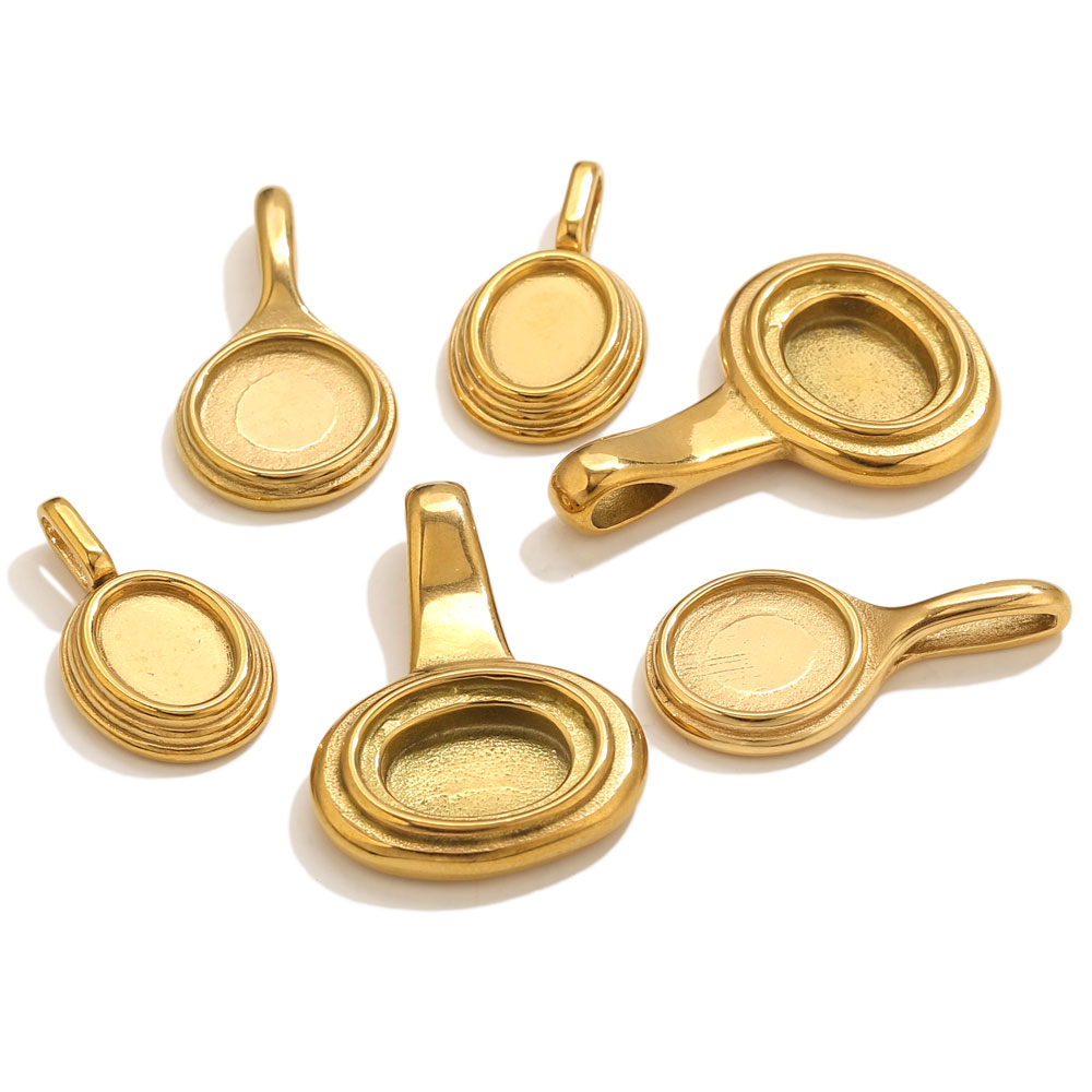 Bezels Pendant Resin - 5pcs Stainless Steel Round Oval Trays