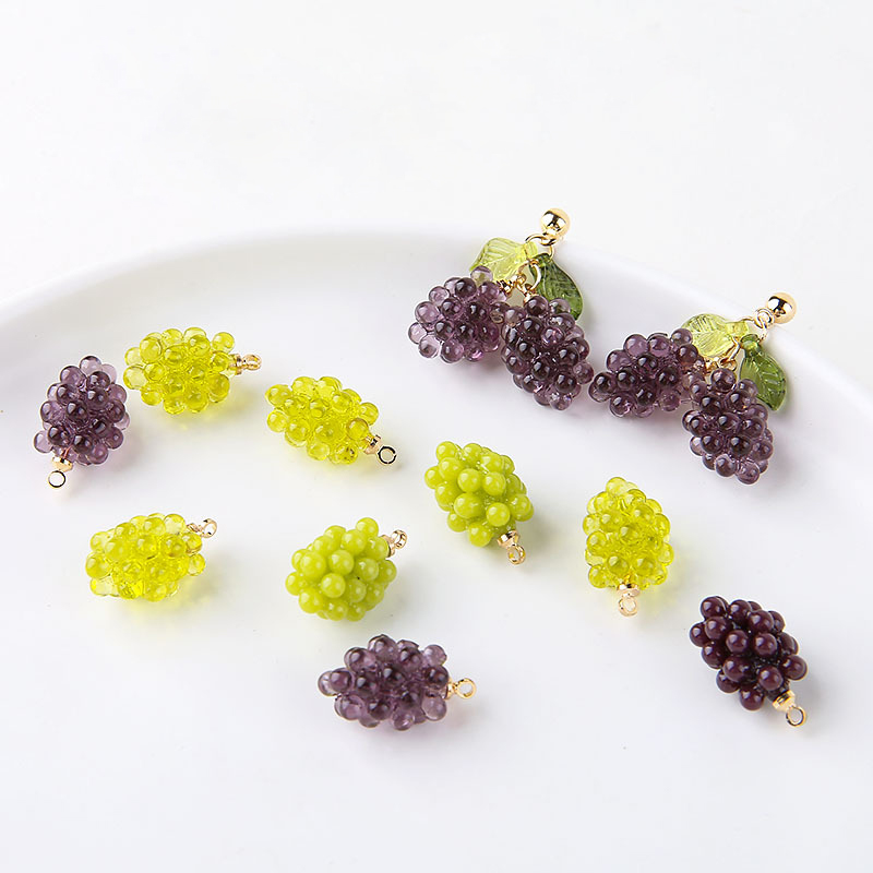 Resin Art Box - 6pcs Cute Little Grapes Resin Charms