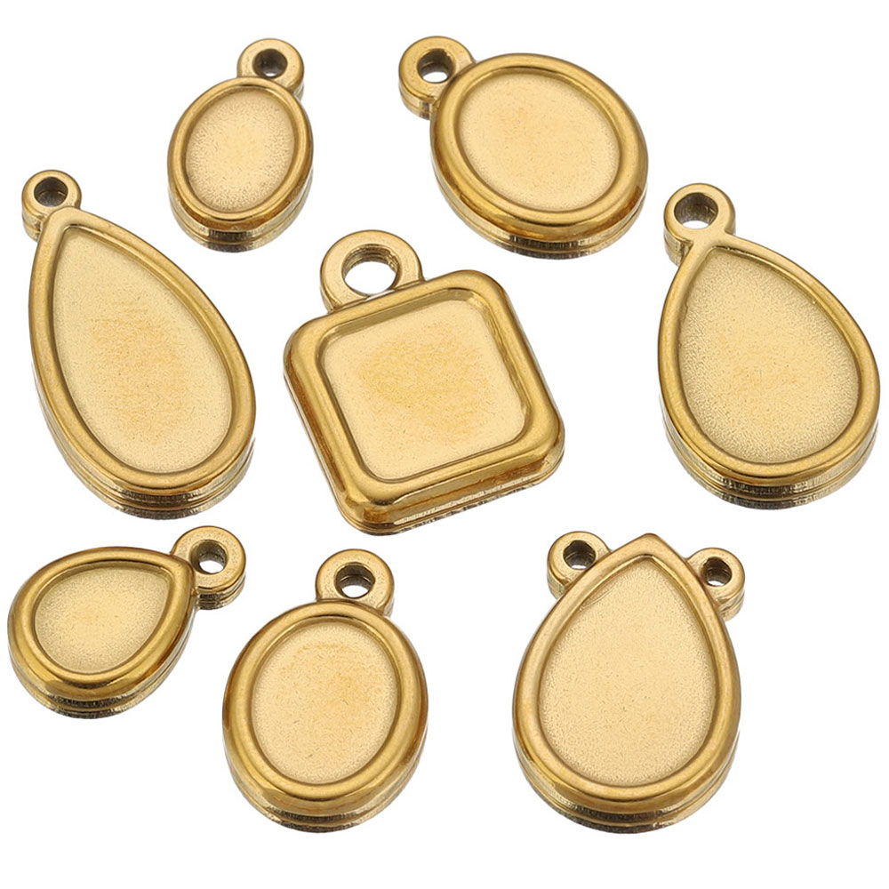Resin Art Box - 5pcs Stainless Steel Square Drop Round