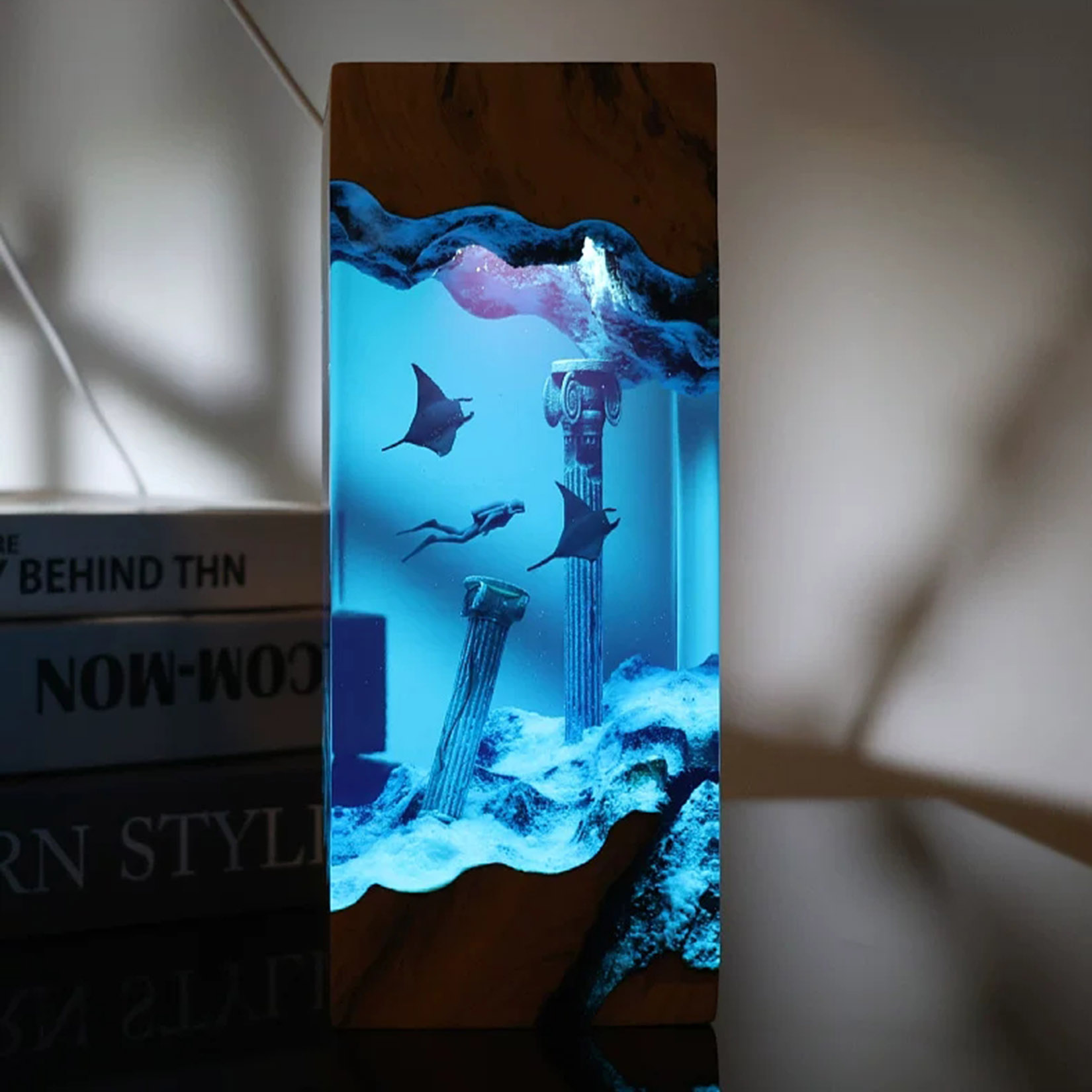 Resin Art Decoration Items - Manta Ray Night Lamp Ocean Themed