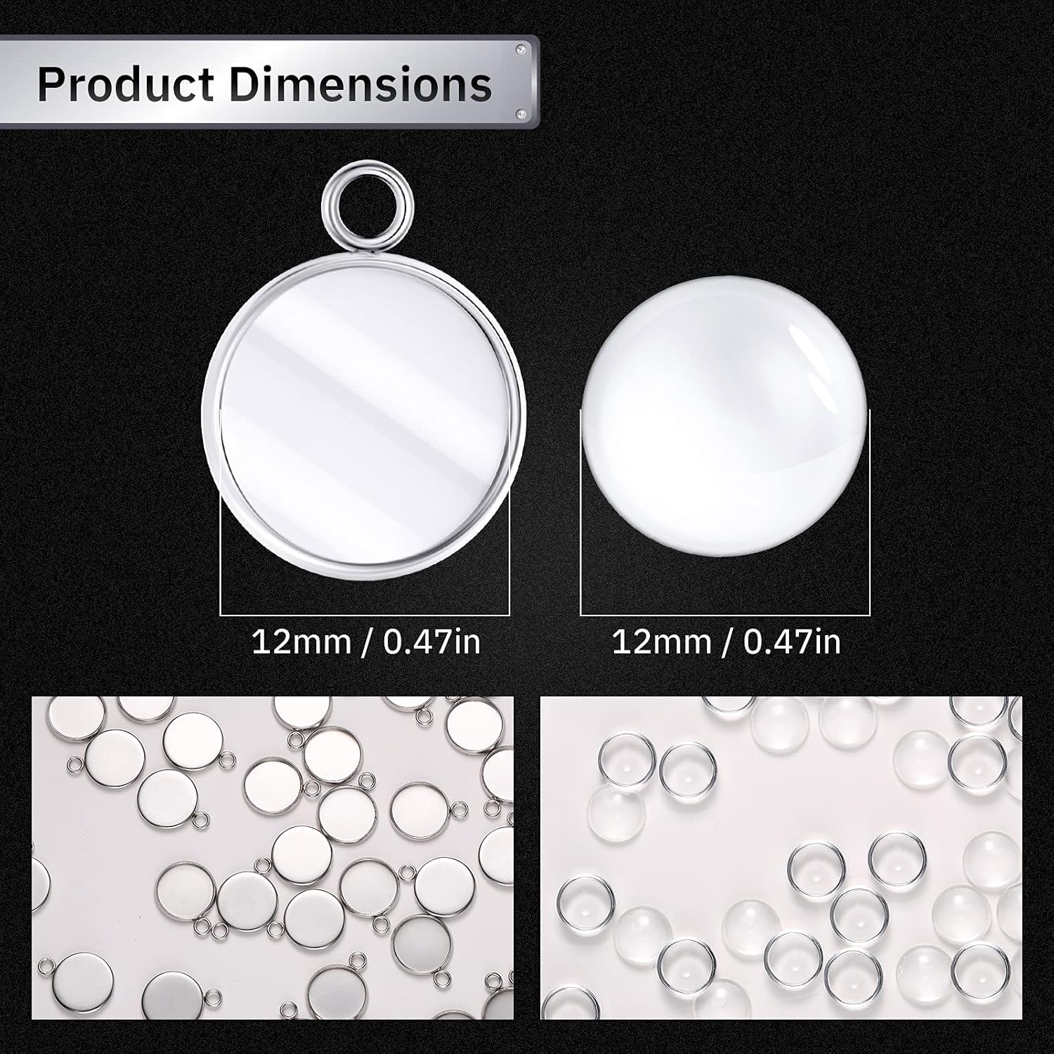 20 Pieces Stainless Steel Roun - Bezels Pendant Resin 评论和价格