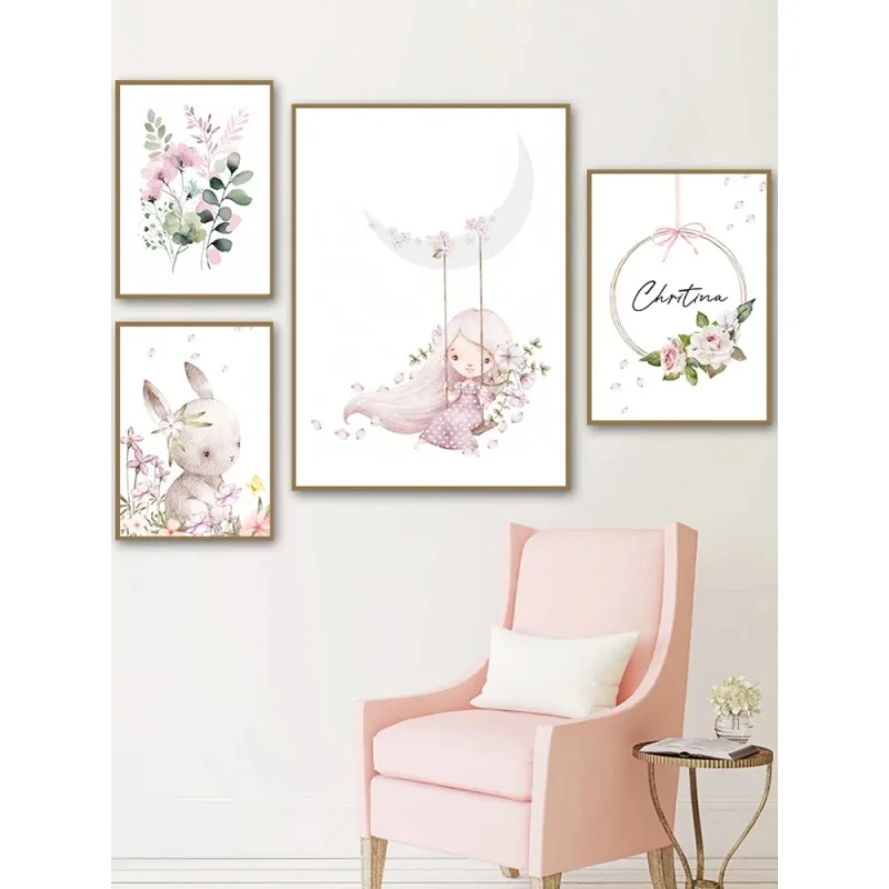Nordic Cartoon Aesthetics Wall - Resin Art Of Flowers 评论和价格