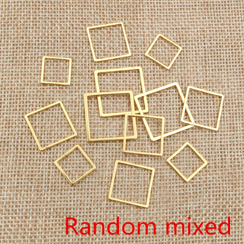 20pcs 3 Size Square Charm Gold - Bezels Pendant Resin 评论和价格