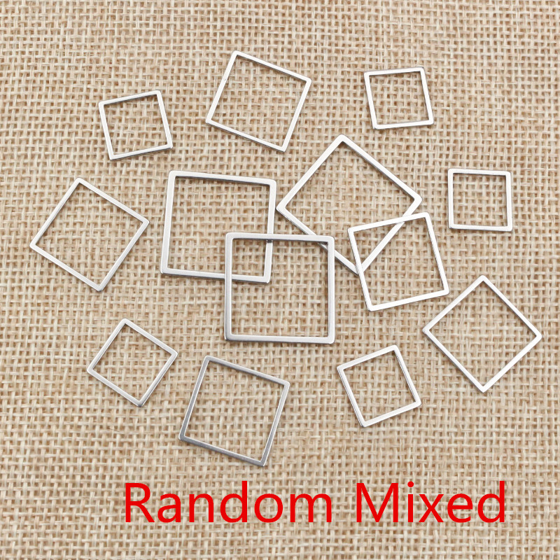 20pcs 3 Size Square Charm Gold - Bezels Pendant Resin 评论和价格