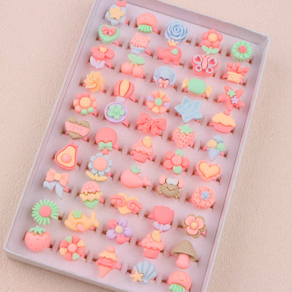 10/20/30/50/100Pcs/Lot Fashion - Resin Art Ring 评论和价格