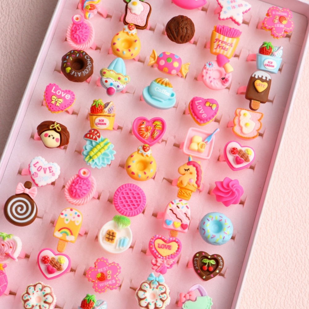 10/20/30/50/100Pcs/Lot Fashion - Resin Art Ring 评论和价格