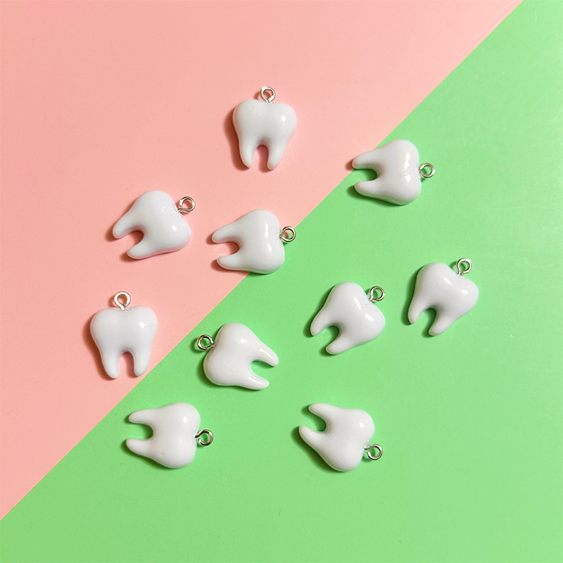 10pcs Cute White Teeth Resin P - Resin Art Box 评论和价格