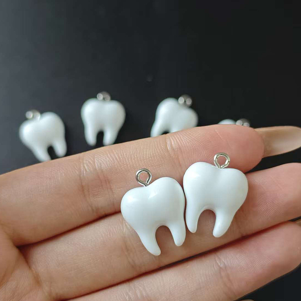 10pcs Cute White Teeth Resin P - Resin Art Box 评论和价格