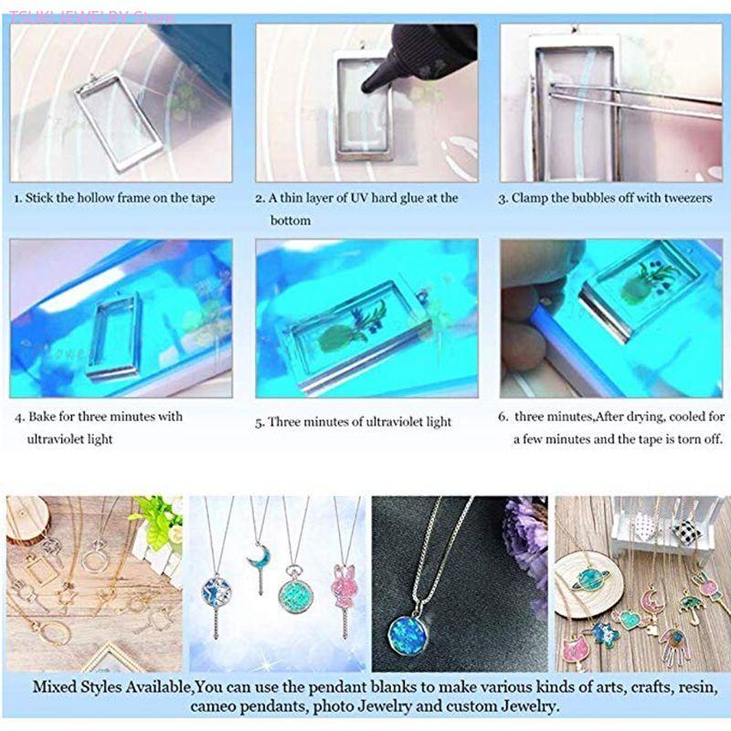 62KE 10x/Set Gold Honeycomb Bl - Bezels Pendant Resin 评论和价格