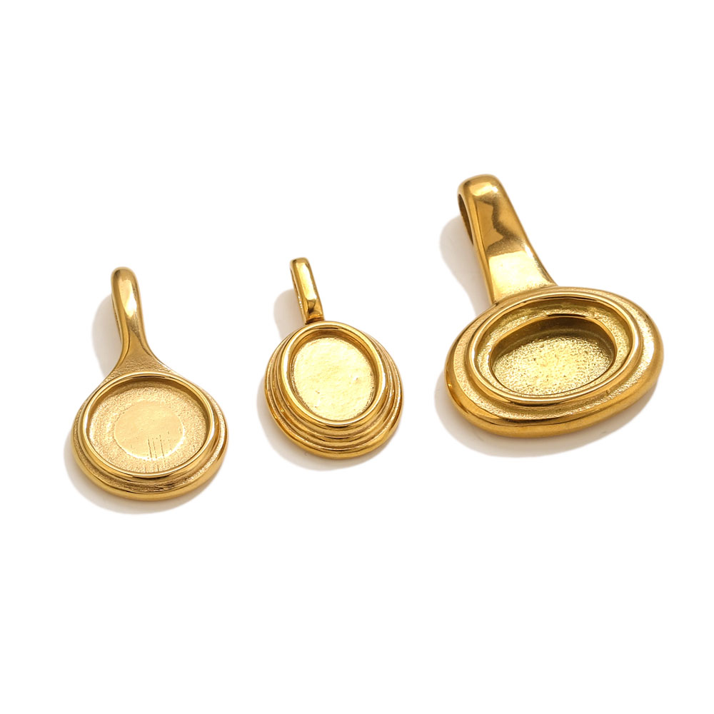 5pcs Stainless Steel Round Ova - Bezels Pendant Resin 评论和价格