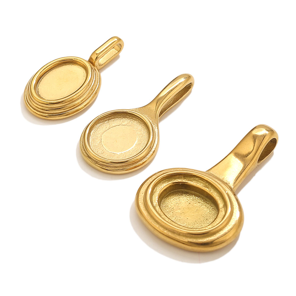 5pcs Stainless Steel Round Ova - Bezels Pendant Resin 评论和价格