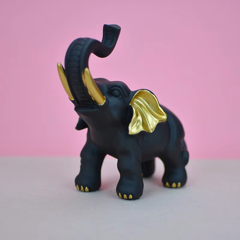 1 Piece of Black Gold Lucky El - Resin Art Decoration Items 评论和价格