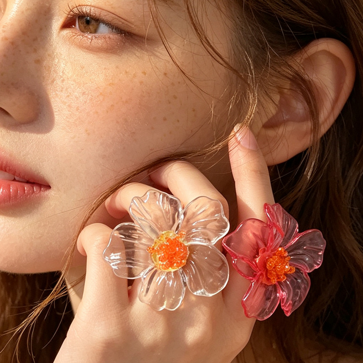 Sweet Cute Colorful Resin Flow - Resin Art Ring 评论和价格