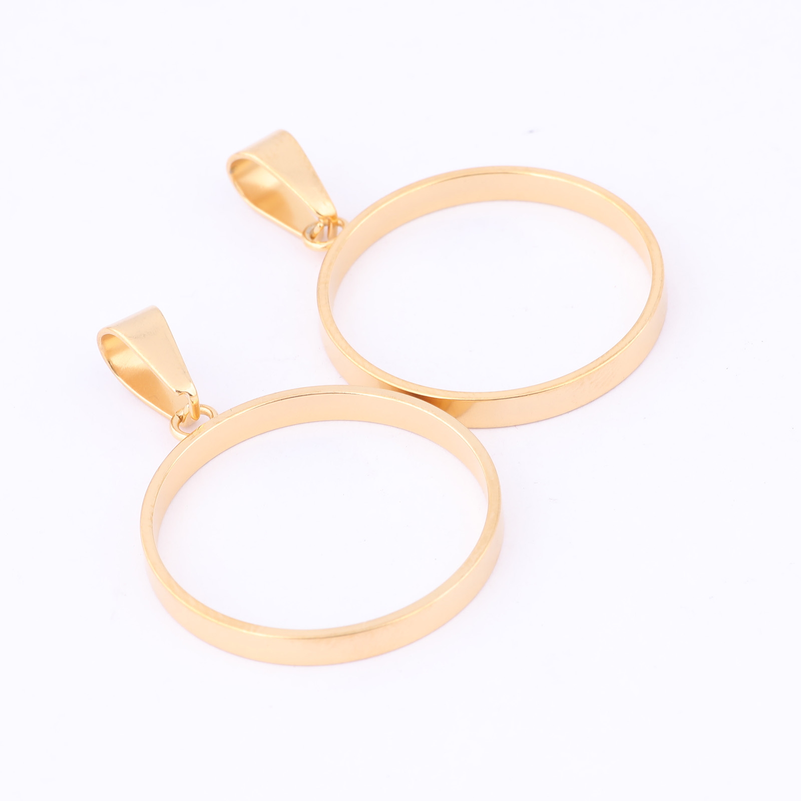 10pcs Stainless Steel Rose Gol - Bezels Pendant Resin 评论和价格