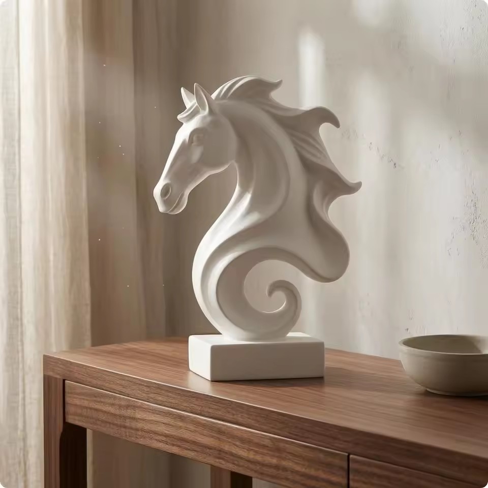 Cube Horse Head Sculpture, Col - Resin Art Cube 评论和价格