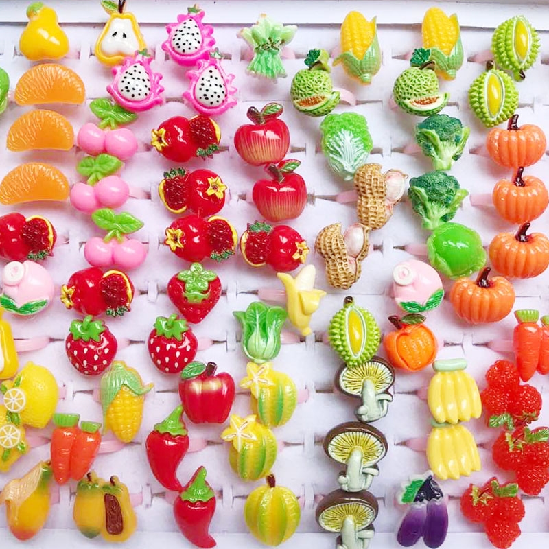 10pcs/Lot Cute Children's Cart - Resin Art Ring 评论和价格