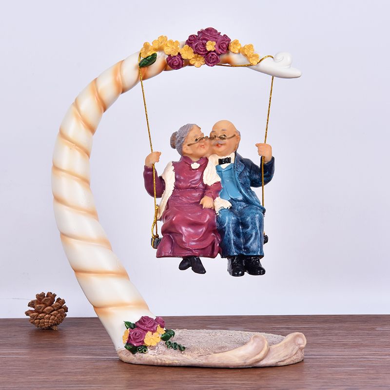 Chinese Swing Old Couples Resi - Resin Art Decoration Items 评论和价格