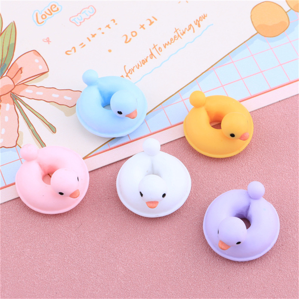 20Pcs Cartoon Duck Swim Ring D - Resin Art Ring 评论和价格