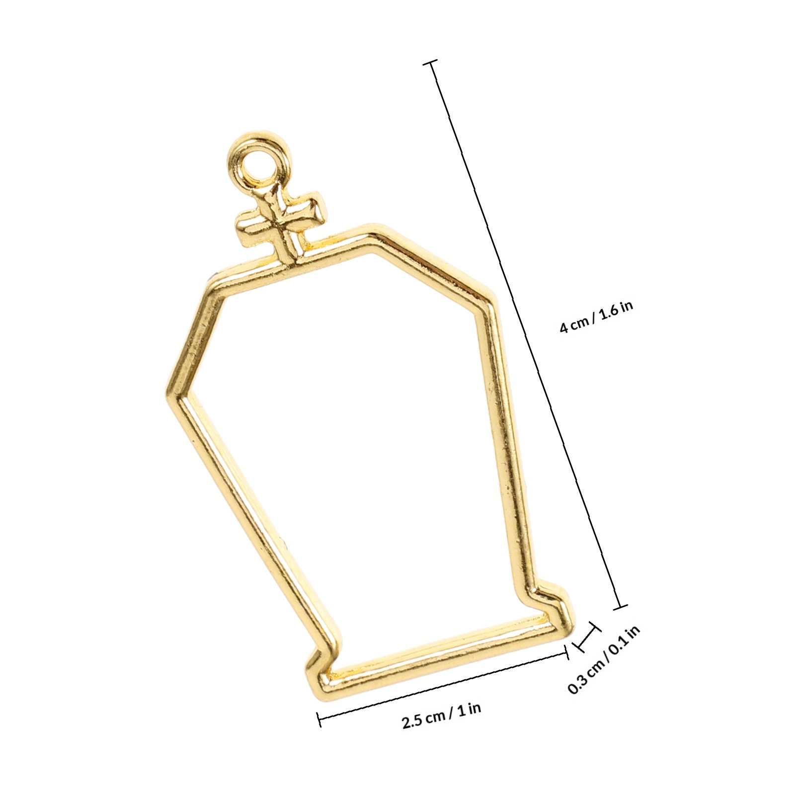10Pcs Coffin Shape Metal Bezel - Bezels Pendant Resin 评论和价格