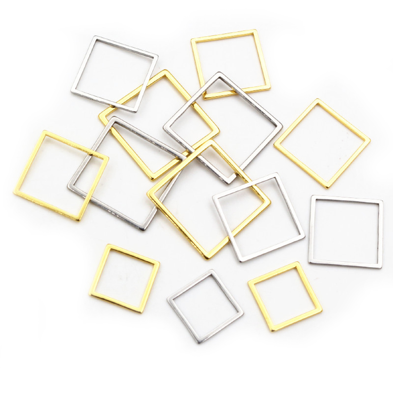20pcs 3 Size Square Charm Gold - Bezels Pendant Resin 评论和价格