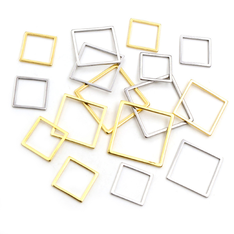 20pcs 3 Size Square Charm Gold - Bezels Pendant Resin 评论和价格