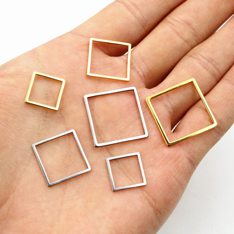 20pcs 3 Size Square Charm Gold - Bezels Pendant Resin 评论和价格