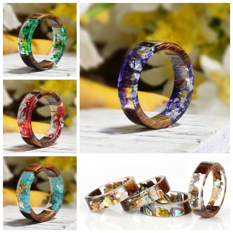 Creative Wooden Resin Ring for - Resin Art Ring 评论和价格