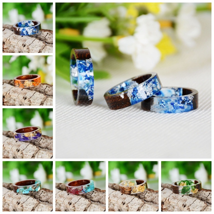 Creative Wooden Resin Ring for - Resin Art Ring 评论和价格