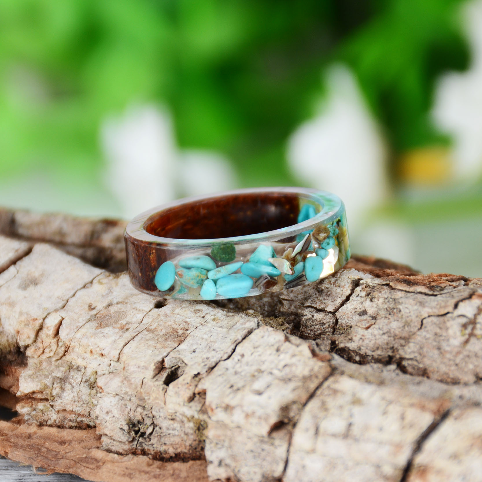 Creative Wooden Resin Ring for - Resin Art Ring 评论和价格