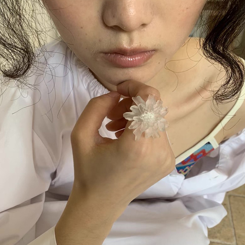 HUANZHI White Transparent Fros - Resin Art Ring 评论和价格