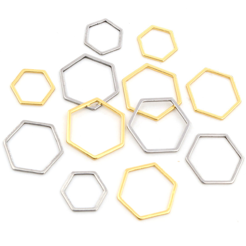 20pcs 3 Size Polygon Charm Gol - Bezels Pendant Resin 评论和价格