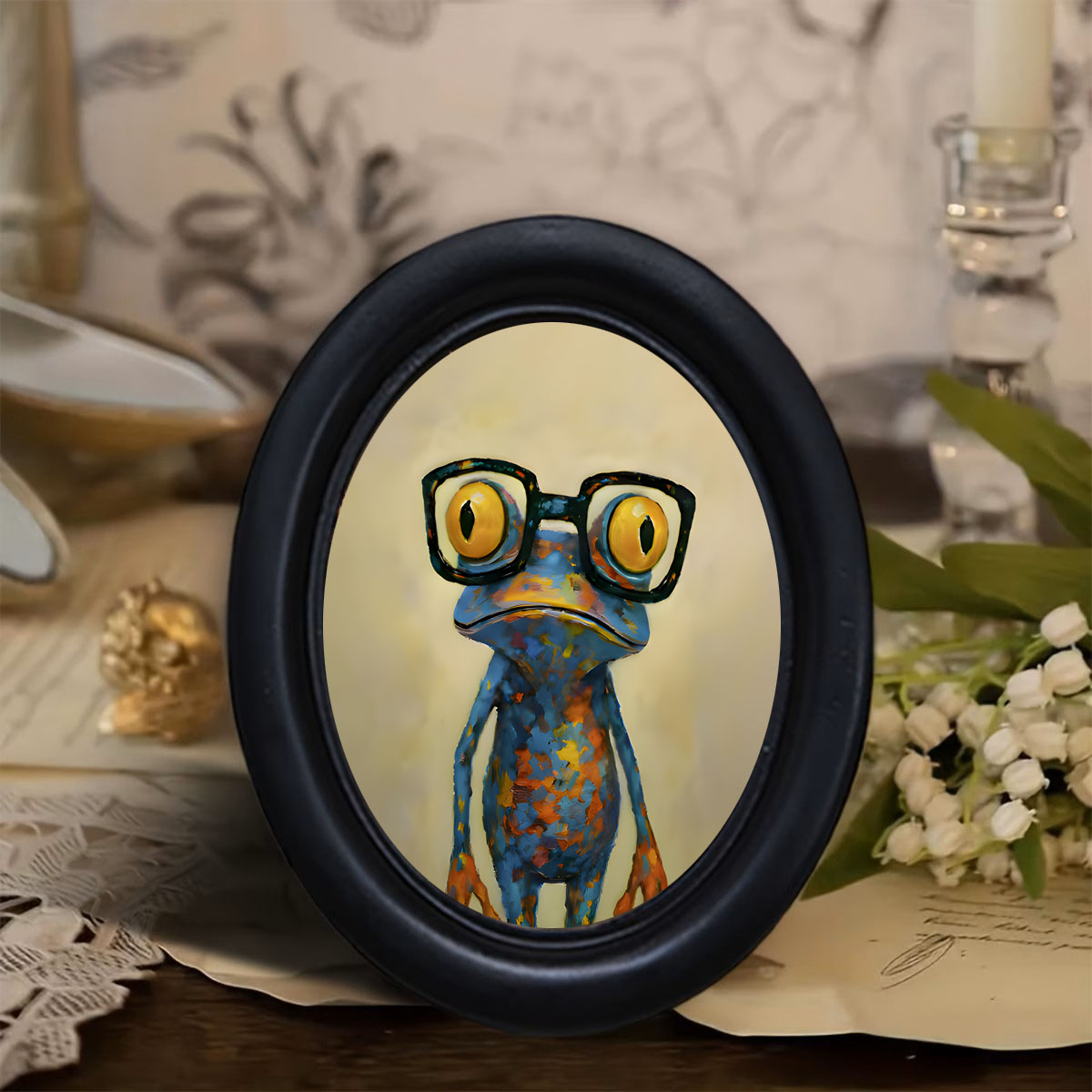 1 Piece of Trendy Frog-Pattern - Resin Art Frame 评论和价格