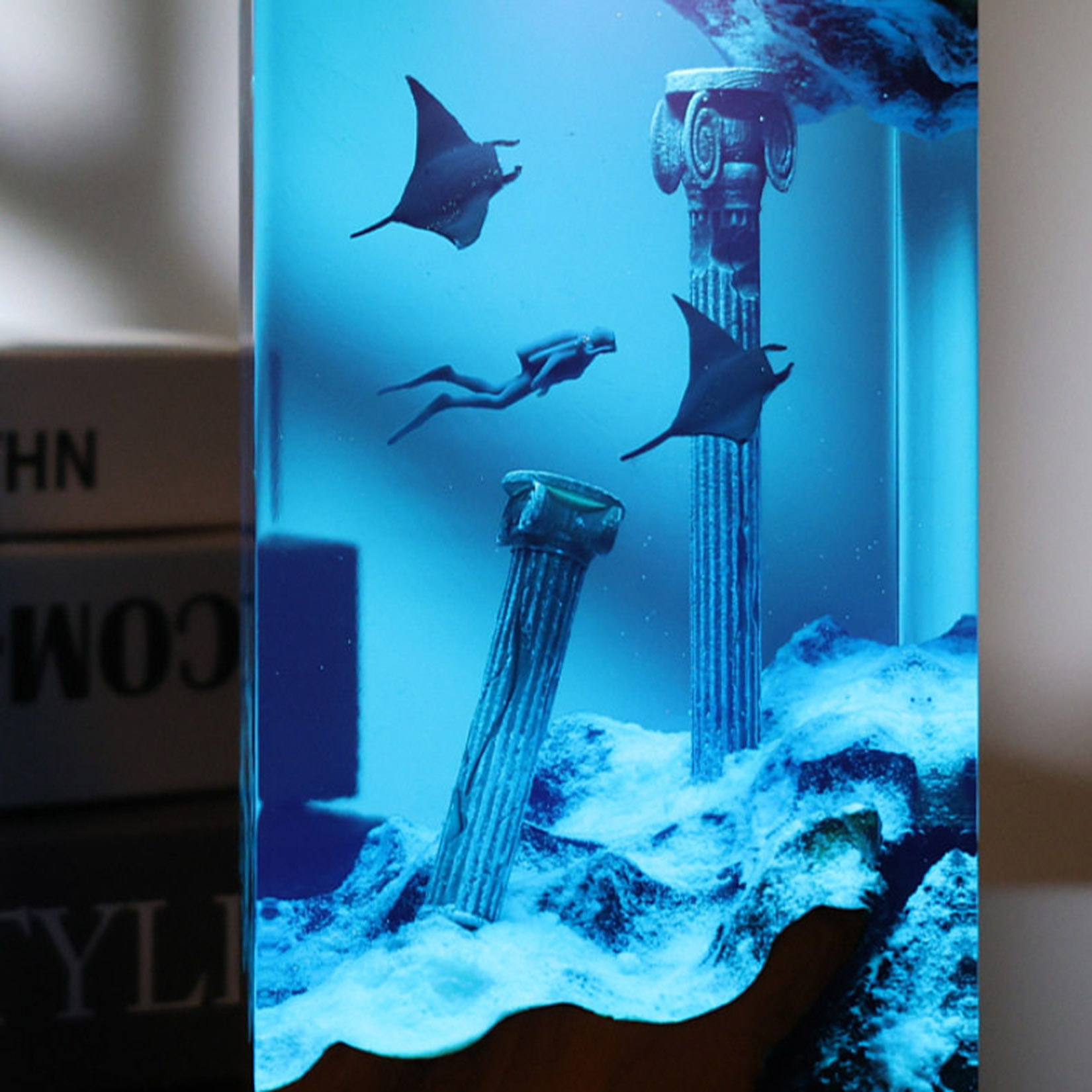 Manta Ray Night Lamp Ocean The - Resin Art Decoration Items 评论和价格