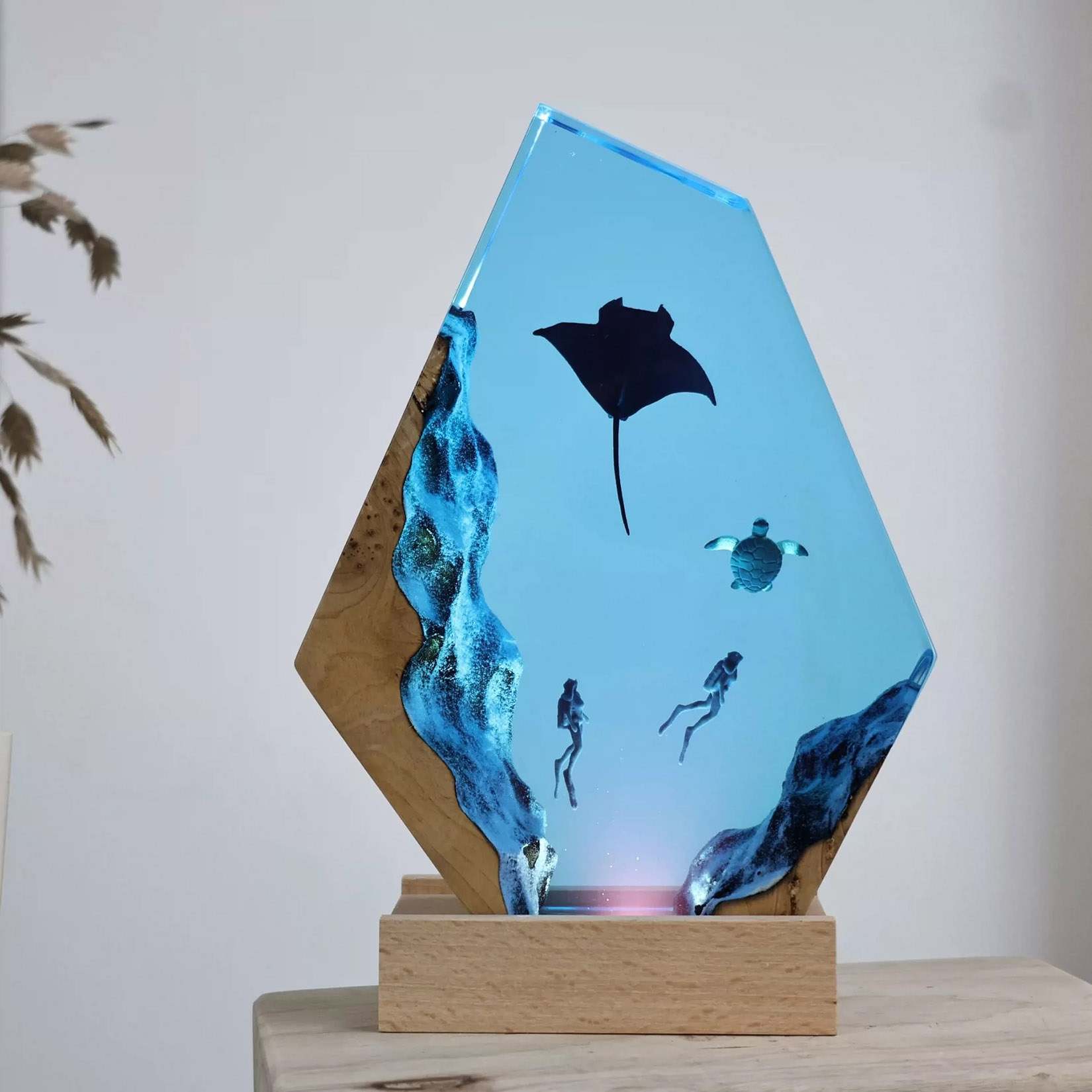 Manta Ray Night Lamp Ocean The - Resin Art Decoration Items 评论和价格