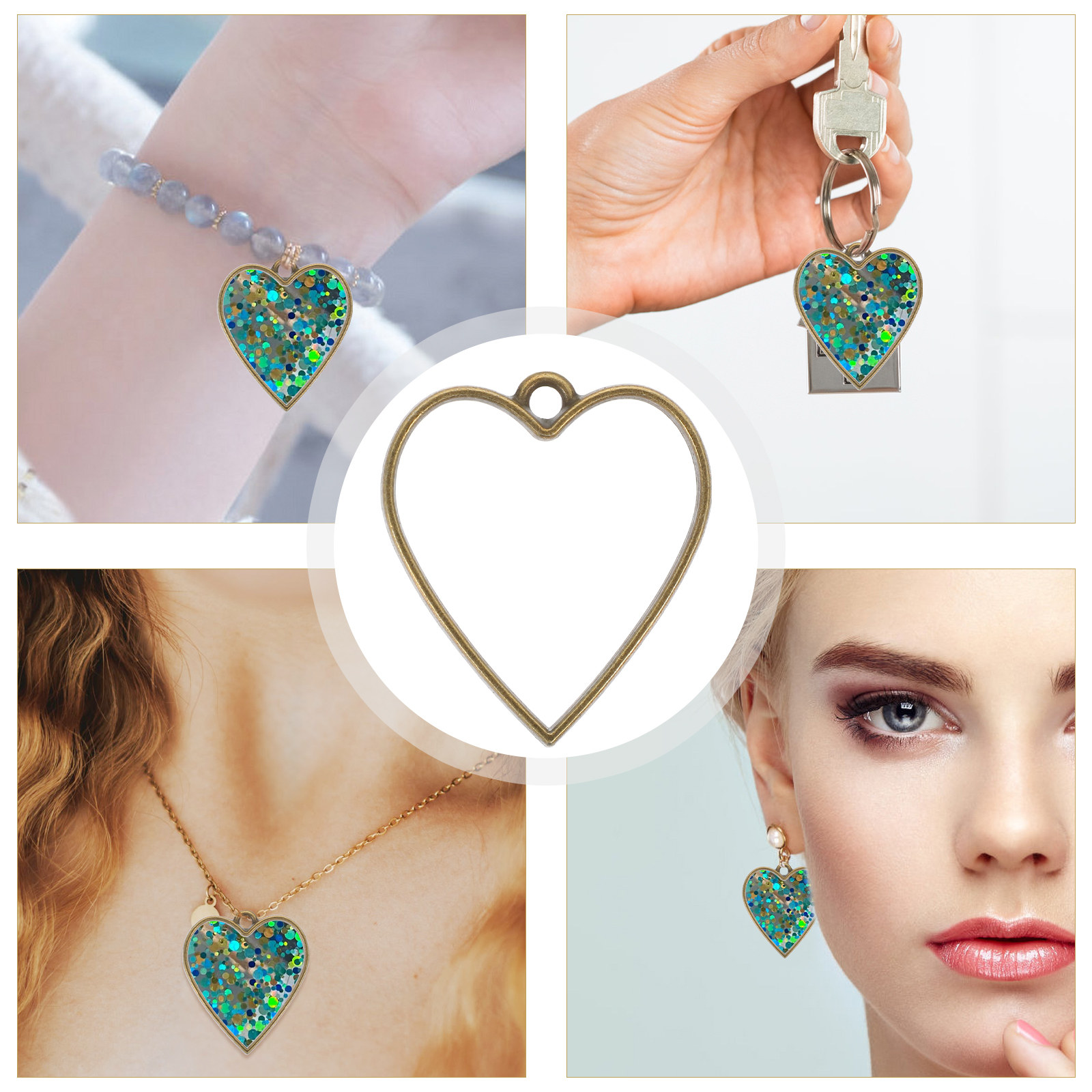 50Pcs Small Open Bezel Pendant - Bezels Pendant Resin 评论和价格
