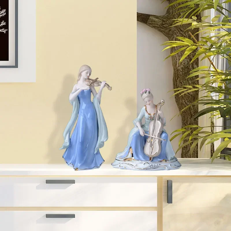 Chinese Violin Girls Ceramic F - Resin Art Decoration Items 评论和价格