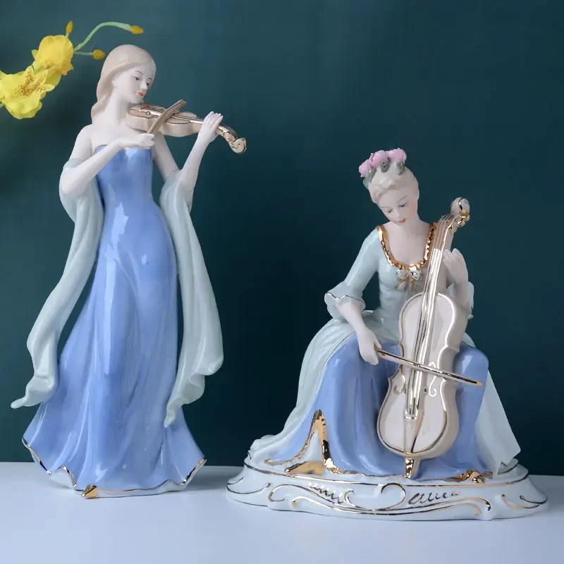 Chinese Violin Girls Ceramic F - Resin Art Decoration Items 评论和价格