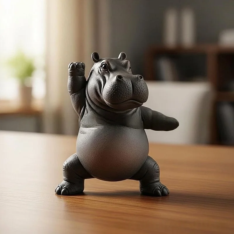 Cartoon Abstract Hippopotamus  - Resin Art Decoration Items 评论和价格