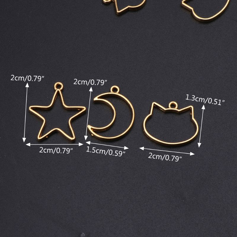 90 Pieces Mini Geometric Frame - Bezels Pendant Resin 评论和价格
